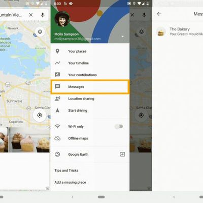 google maps messages