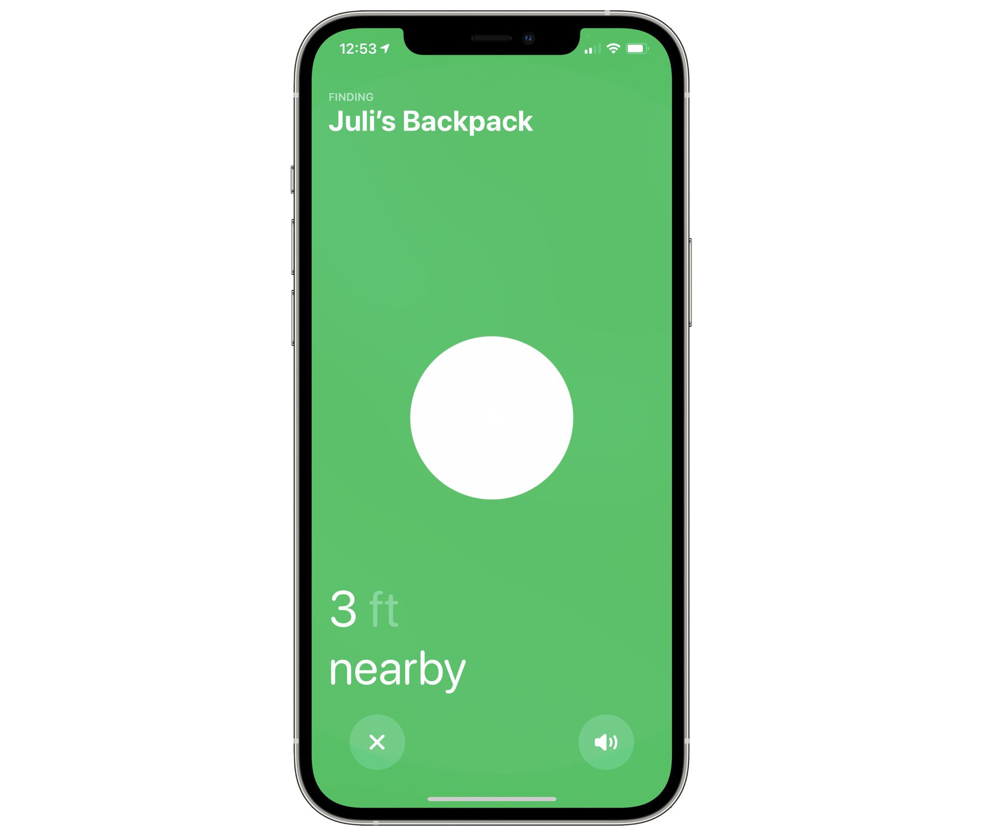How to use precision finding to locate an airtag with iphone 11 and