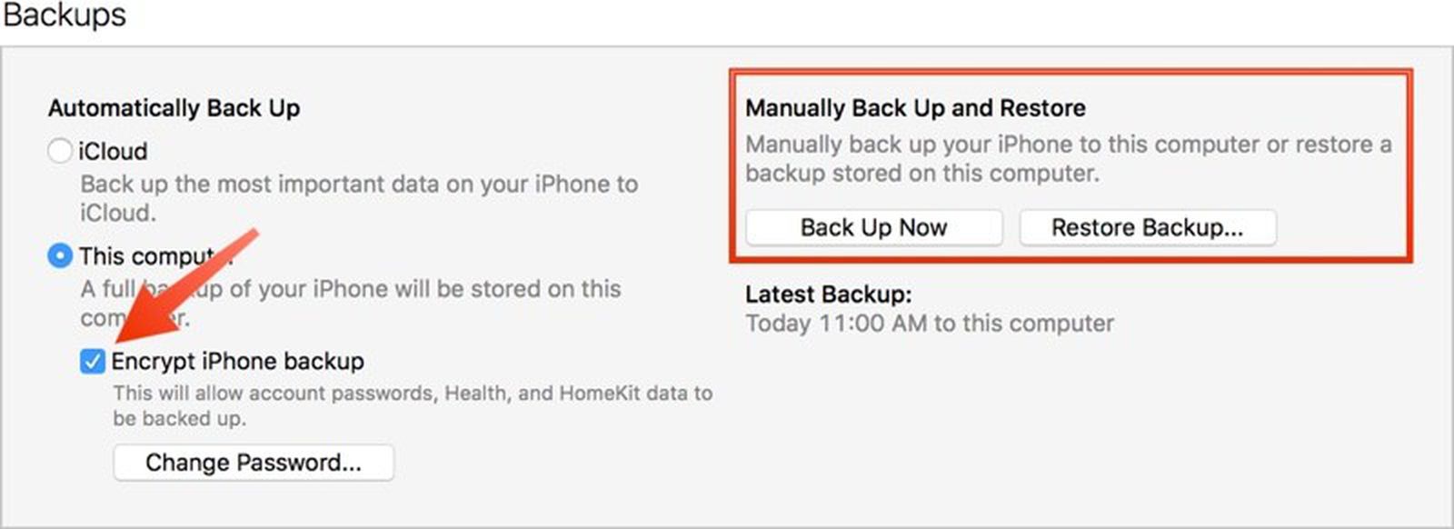 How to Create an Archived iTunes Backup - MacRumors