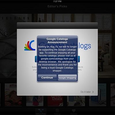 google catalogs shutdown