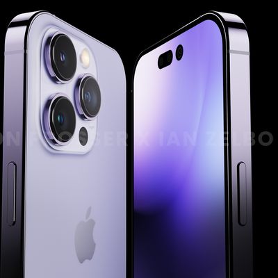 iPhone 14 Pro Purple Side by Side Black