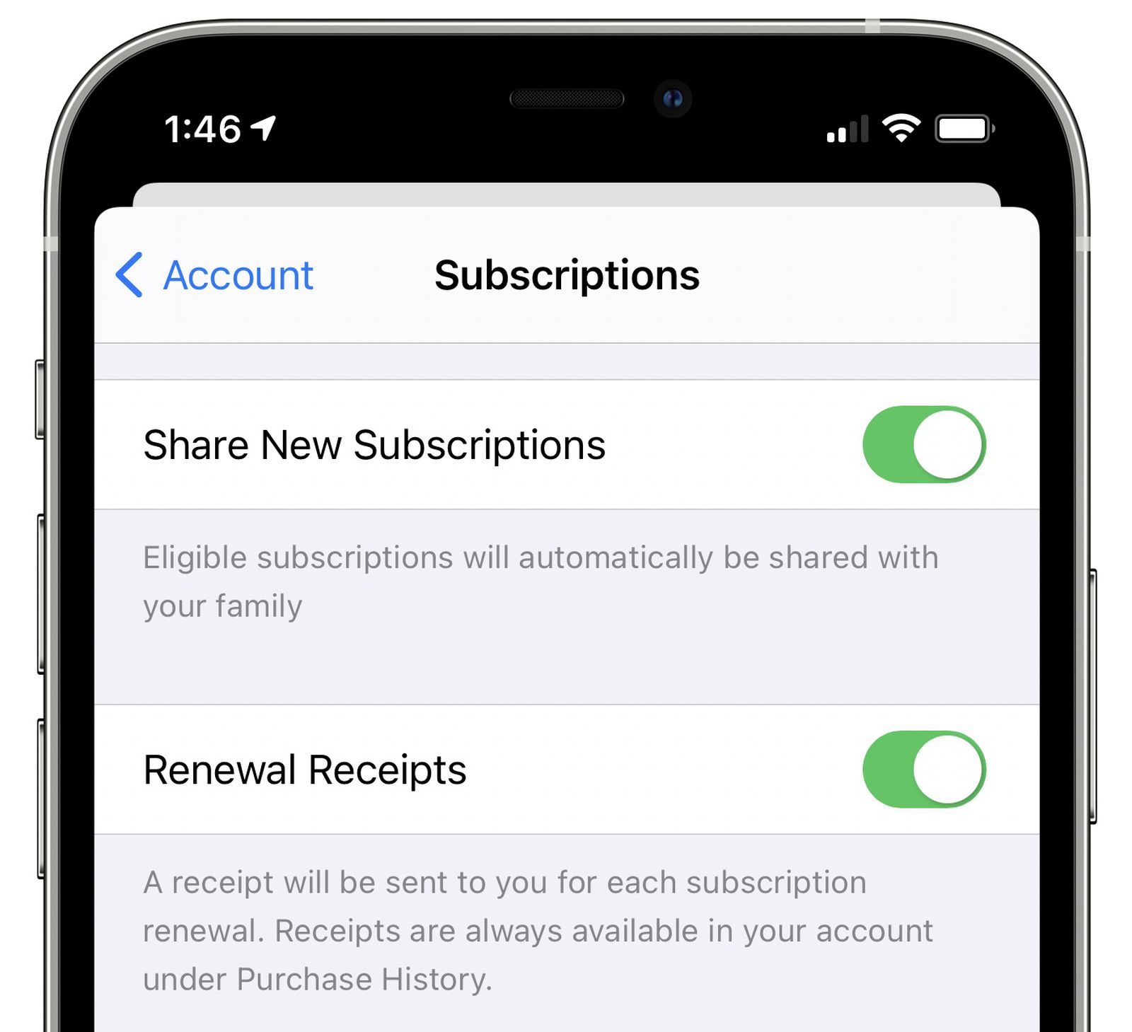 photo of Family Sharing for Subscriptions Now Available image
