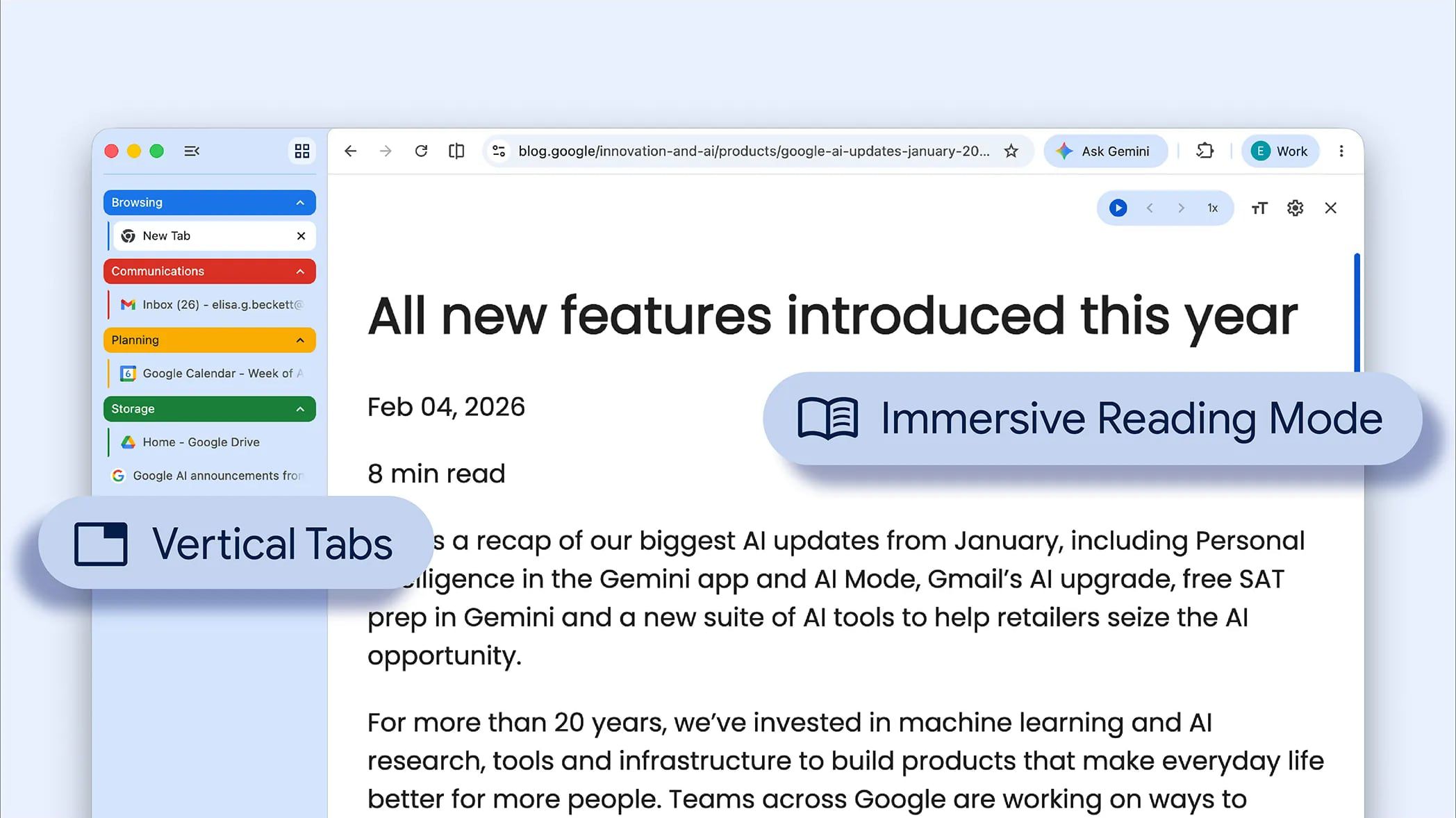 Google Brings Vertical Tabs and Improved Reading Mode to Chrome