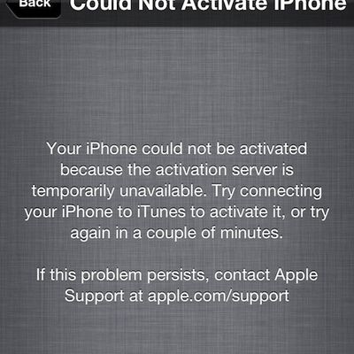 iphone activation down