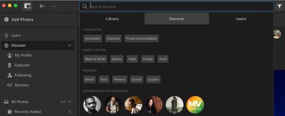 discover search lightroom