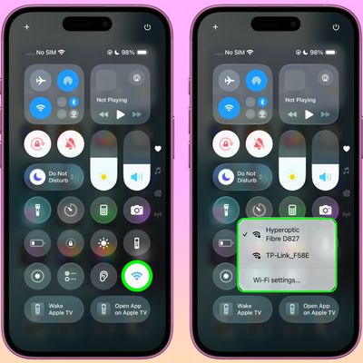ios control center wifi security