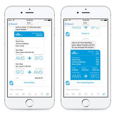 facebook messenger klm