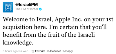 netanyahu apple welcome