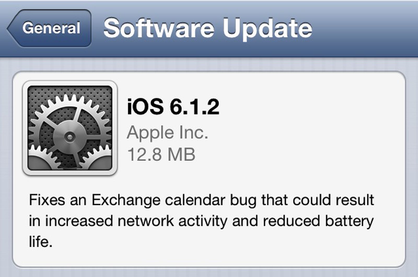Apple Releases iOS 6.1.2 to Address Exchange Calendar Bug - MacRumors