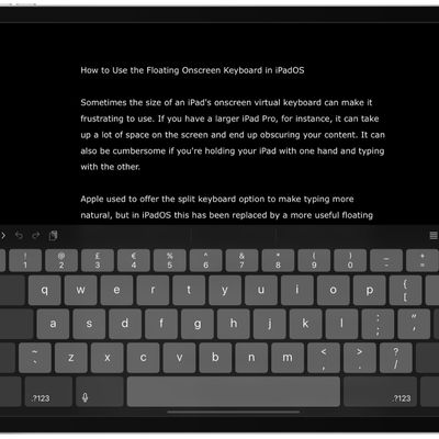 how to use floating keyboard ipados 1