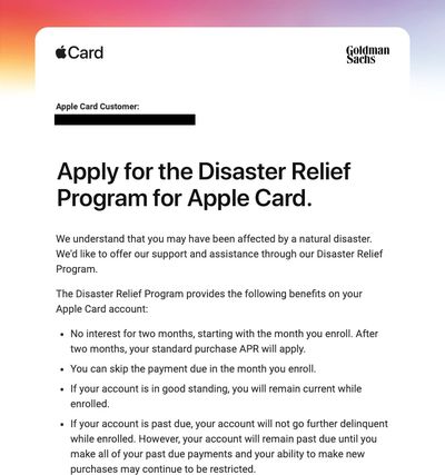 applecarddisasterrelief