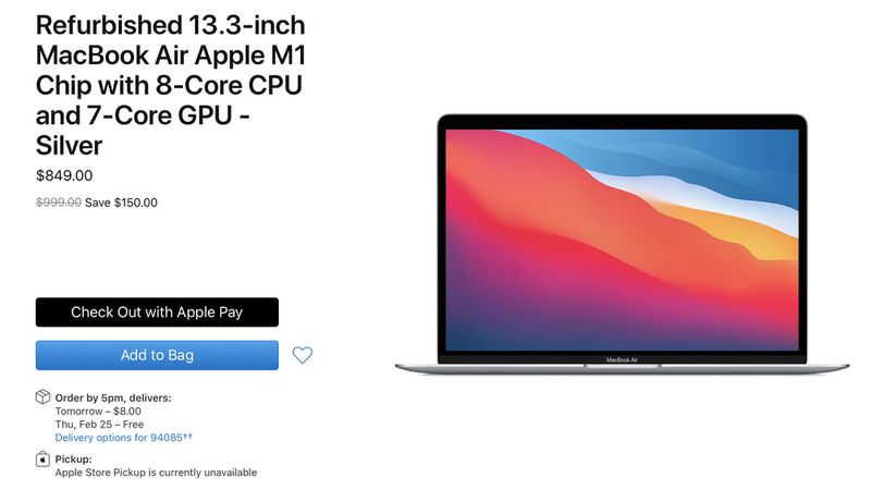 Apple Now Selling Refurbished M1 MacBook Air Models Priced Starting at ...