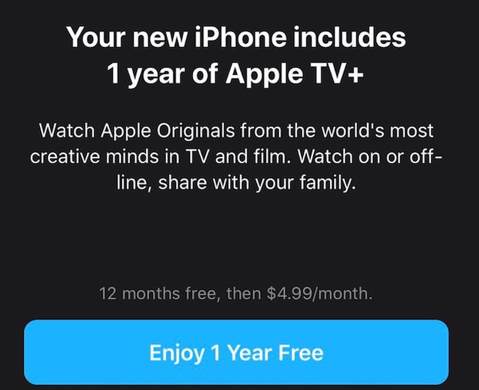 dikey kesim Önceden  What to Do if You're Not Seeing Your Apple TV+ 1-Year Free Trial Offer -  MacRumors