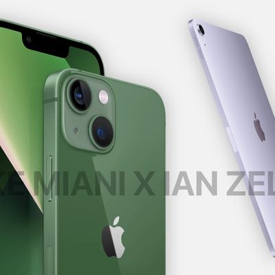 Green iPhone 13 Purple iPad Air