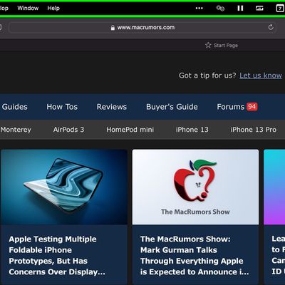 fullscreen menu bar macos