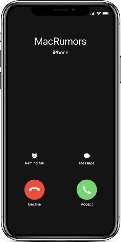 iphone x incoming call
