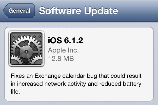 Apple Releases iOS 6.1.2 to Address Exchange Calendar Bug - MacRumors