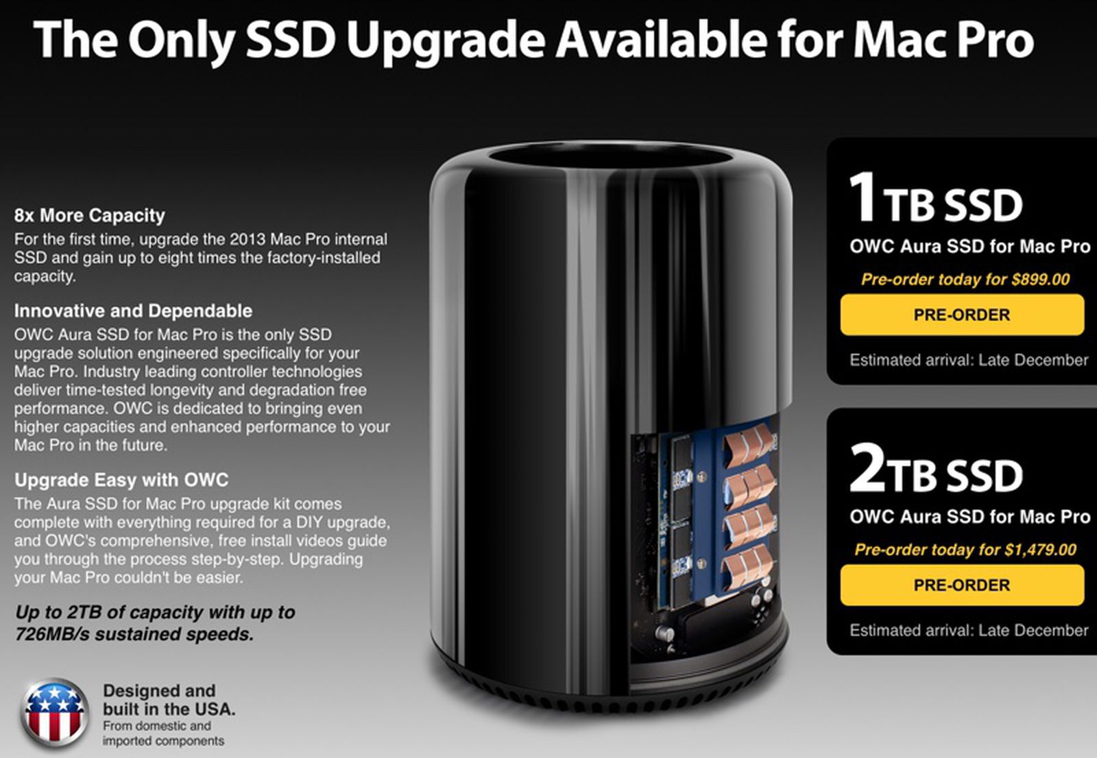 internal ssd upgrade for 2013 mac pro