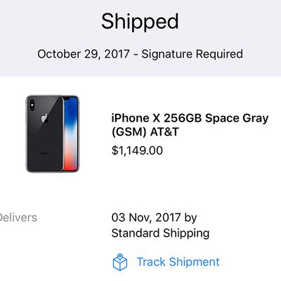 shipped iphone x