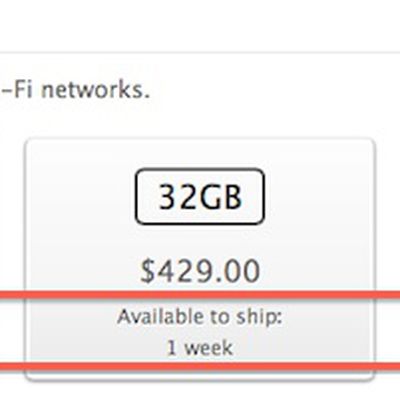 ipad mini shipping one week