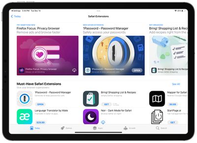 safari extensions ipados 15