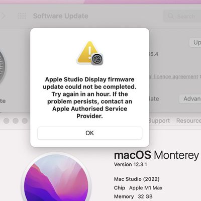 studio display update issues
