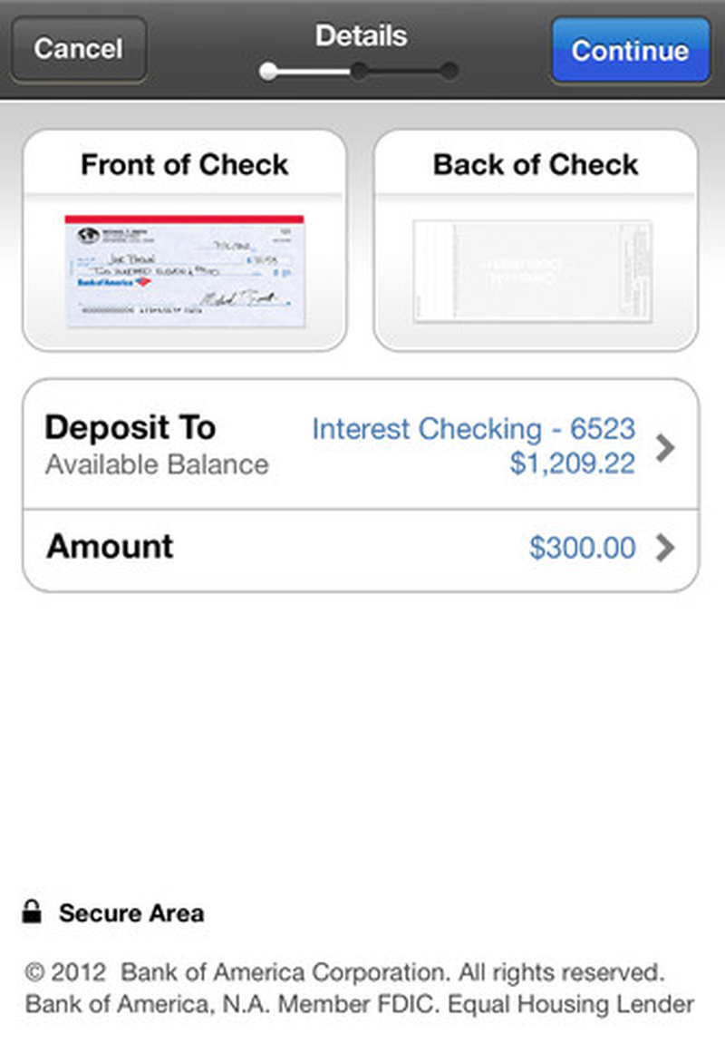 bofa app snap deposit