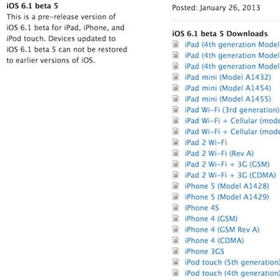 ios 6 1 beta 5