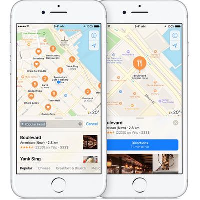 apple maps search