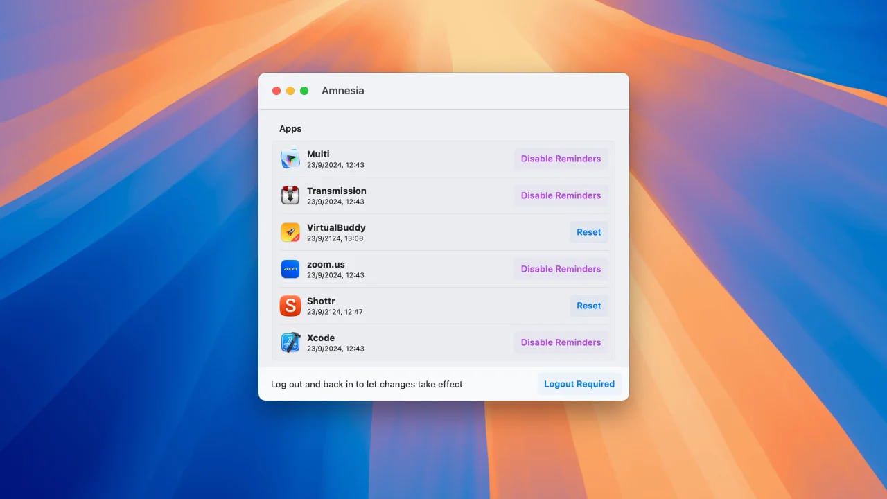 Amnesia App Offers Easy Way to Get Rid of Monthly Access Reminders for
