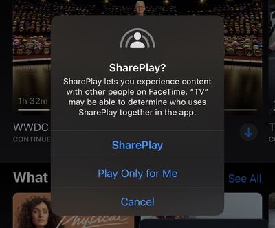 shareplay apple tv app