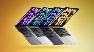 MacBook Air de 15 pulgadas con características amarillas