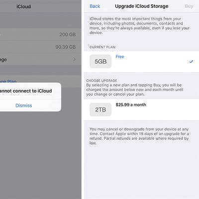 iCloud tiers issue