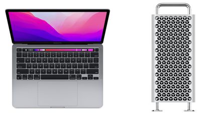 13 inch macbook pro and mac pro - MacBook Pro 13 اینچی با تراشه M2 با وجود هزینه کمتر از 5000 دلار نسبت به مدل پایه Mac Pro عملکرد بهتری دارد.