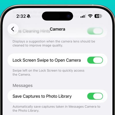 lock screen swipe disable camera