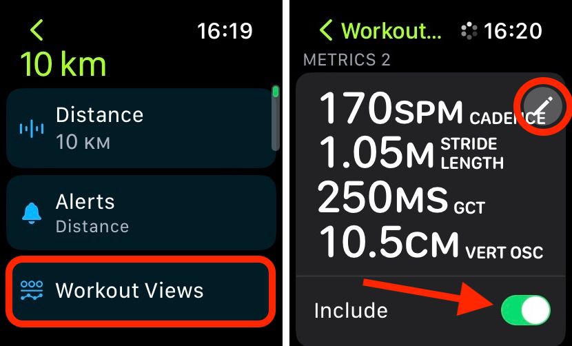 apple watch running metrics
