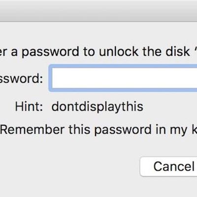 disk utility password prompt