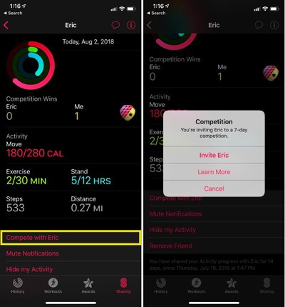 How To Start An Activity Competition With A Friend In Watchos 5