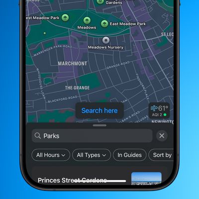 apple maps search here ios 18 2