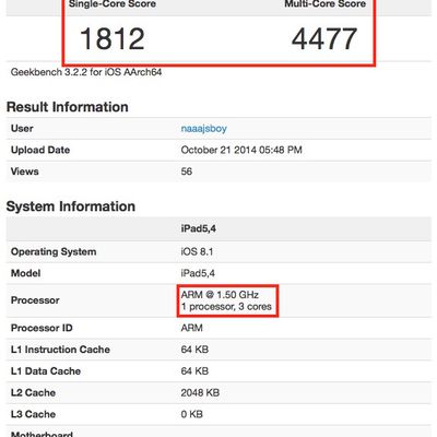 ipad air 2 a8x geekbench