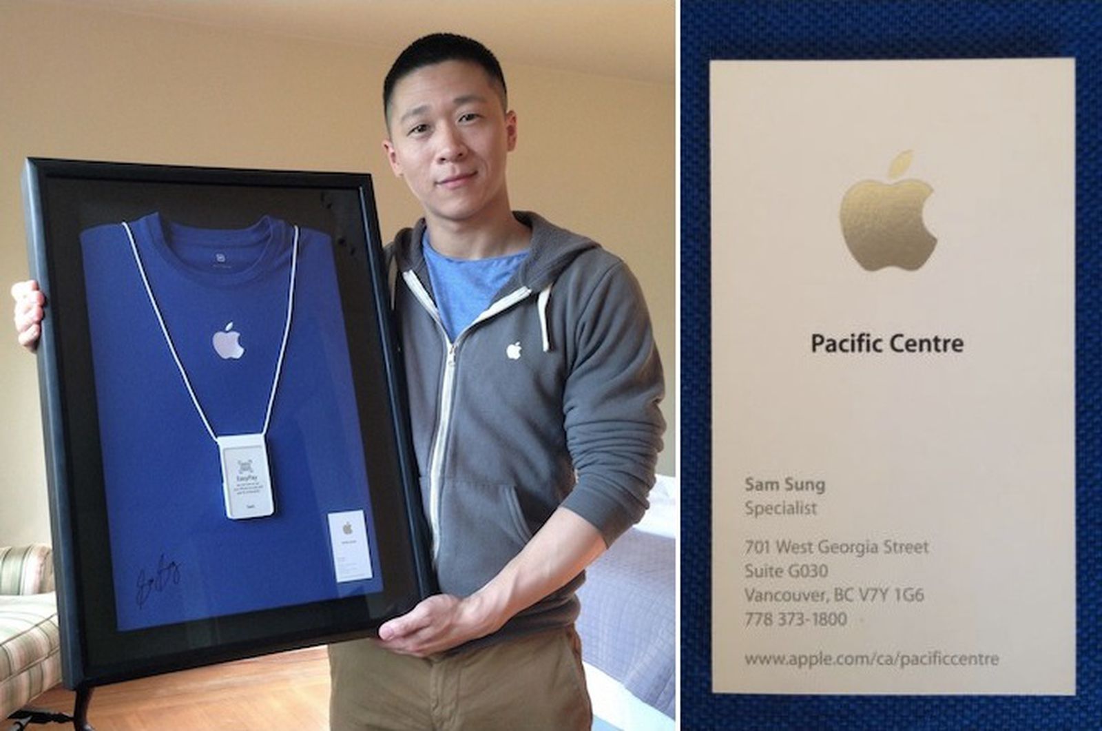 Ex-funcionário da Apple chamado Sam Sung leiloa crachá para a caridade