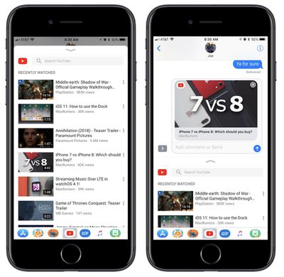 imessage youtube app