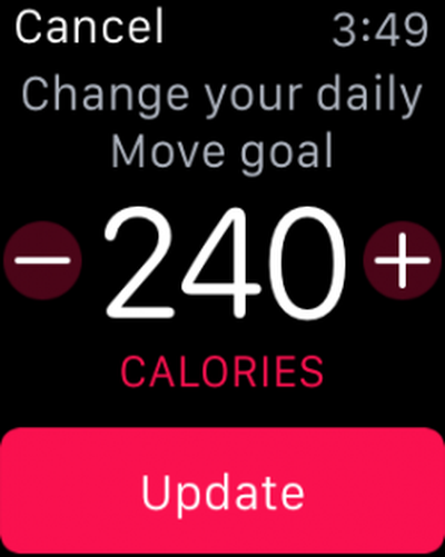 change exercise goal apple watch 4