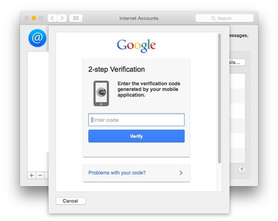 Os X 10 10 3 Beta Adds Support For Google 2 Step Verification On Internet Accounts Macrumors