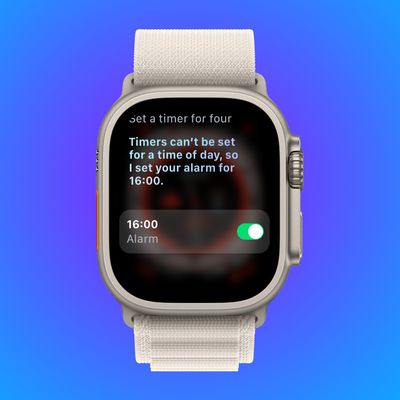 timer set as alarm watch siri