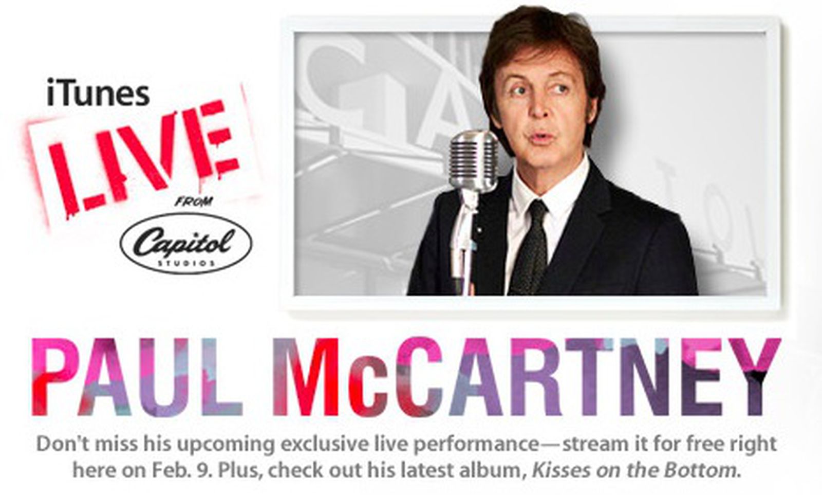 Apple to Stream Live Paul McCartney Concert to iTunes and Apple TV