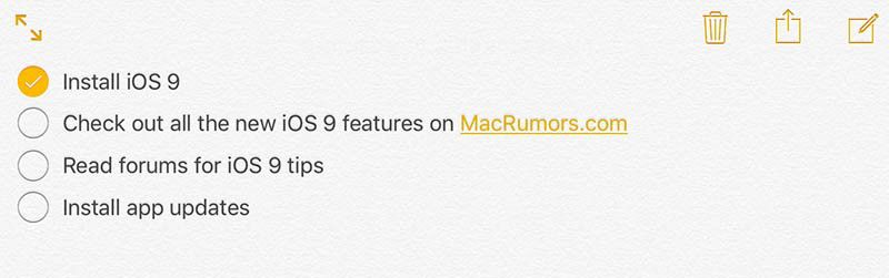Inside iOS 9: Notes Gains Checklists, Photos, Sketches and More - MacRumors