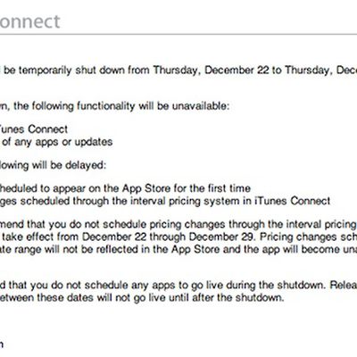 itunes connect 2011 shutdown notice