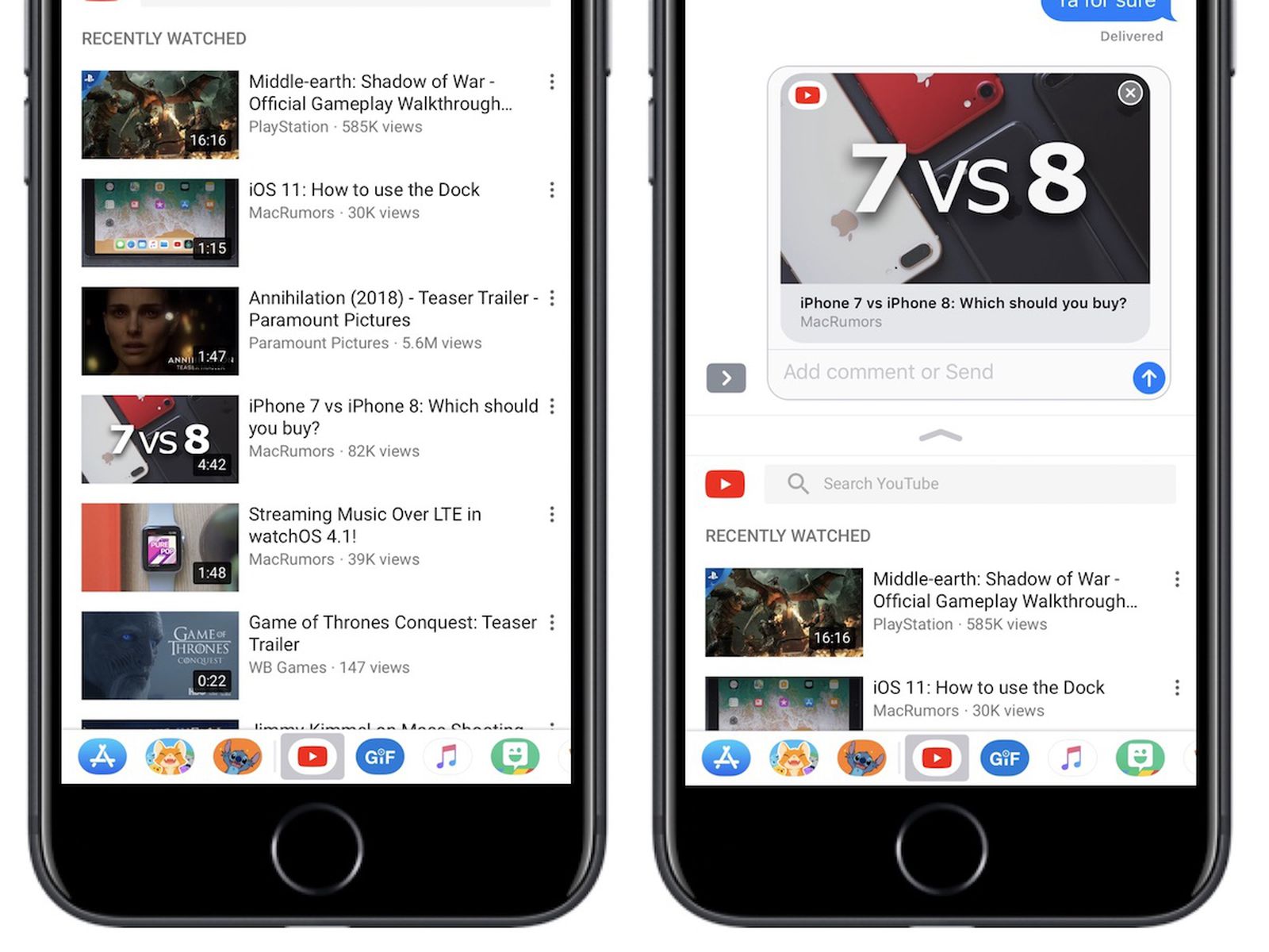 Youtube Ios App Updated With Imessage Support For Easily Sharing Videos Macrumors