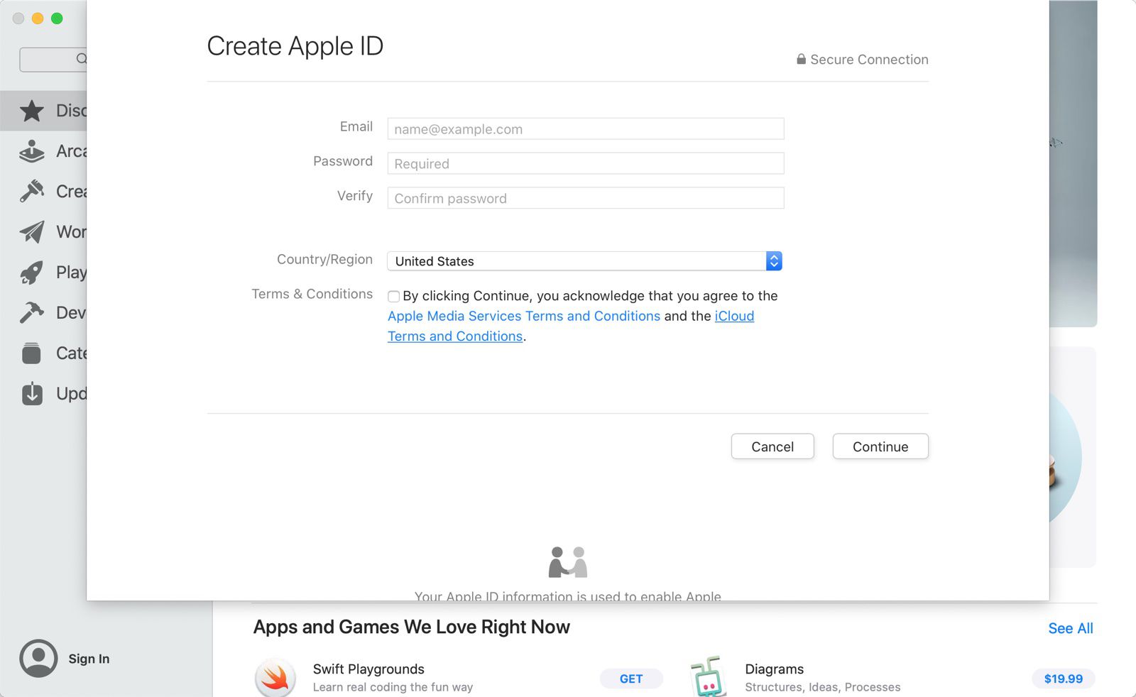 how to create an apple id on mac